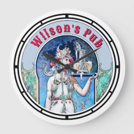 Reloj Redondo Grande Pub Art Nouveau de la era victoriana