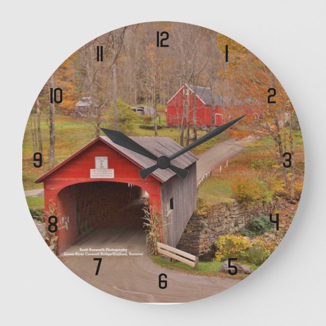 Reloj Redondo Grande Puente cubierto de Green River en Vermont (Anverso)