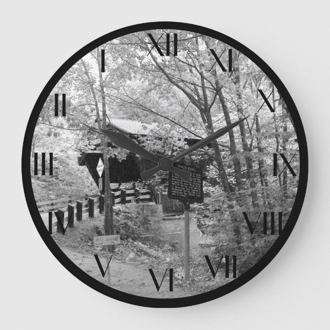 Reloj Redondo Grande Puente cubierto en Nueva Inglaterra (Anverso)