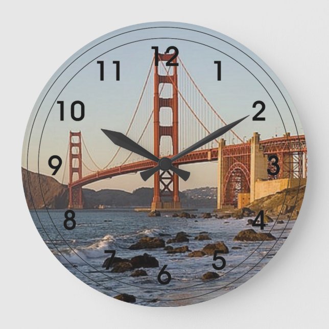 Reloj Redondo Grande Puente Golden Gate (Anverso)
