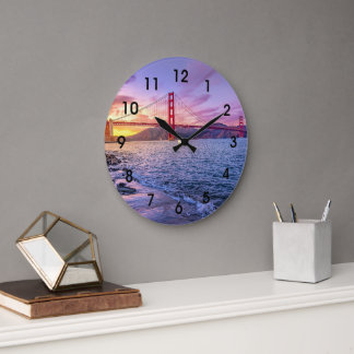 Reloj Redondo Grande Puente Golden Gate, punto de referencia famoso,