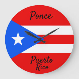 Reloj Redondo Grande Puerto Rico Flag