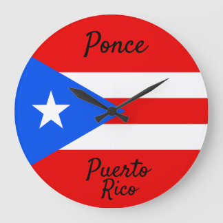 Reloj Redondo Grande Puerto Rico Flag