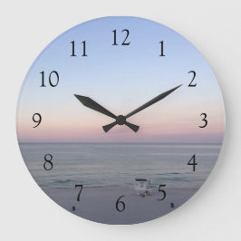 Reloj Redondo Grande Puesta de sol en la playa bonita