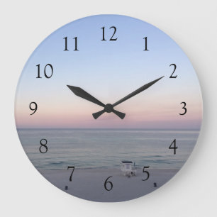 Reloj Redondo Grande Puesta de sol en la playa bonita