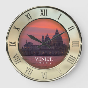 Reloj Redondo Grande Puesta del sol en Venecia