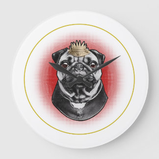Reloj Redondo Grande Pug Majesty 