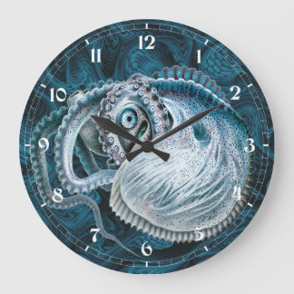 Reloj Redondo Grande Pulpito calamar nautilus argonauta vintage