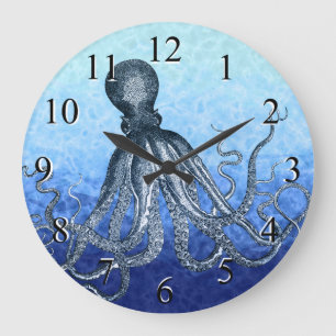 Reloj Redondo Grande Pulpo del mar profundo