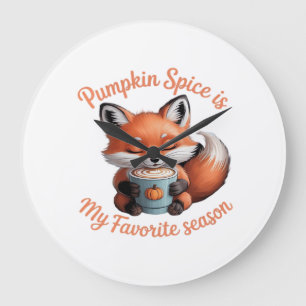 Reloj Redondo Grande Pumpkin Spice Es Mi Temporada Favorita Otoño Clási
