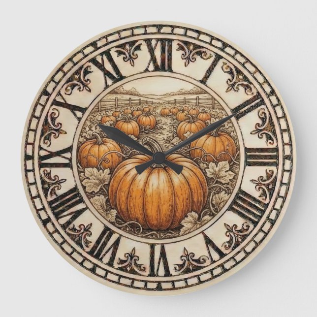 Reloj Redondo Grande  Pumpkin - Wall Clock  (Anverso)