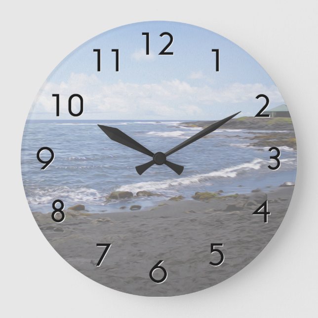 Reloj Redondo Grande Punalu'u Black Sand Beach Hawaii (Anverso)
