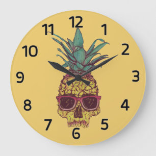 Reloj Redondo Grande Punk enrrollado de la piña de Guay del friki
