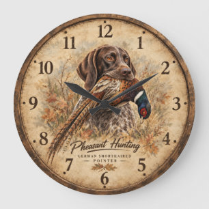 Reloj Redondo Grande Punteros Alemanes de Pelo Corto