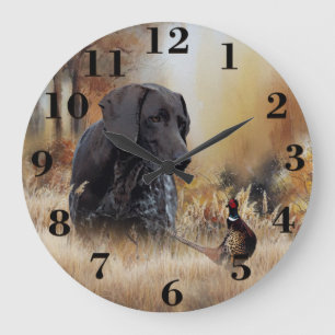 Reloj Redondo Grande Punteros alemanes de pelo corto 