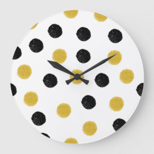 Reloj Redondo Grande Puntos caóticos de oro: Esplash vintage.