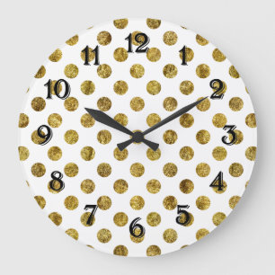 Reloj Redondo Grande Puntos de Glam Gold de moda