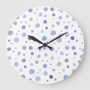 Reloj Redondo Grande puntos de polka pintados a mano