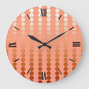 Reloj Redondo Grande Puntos de satén - tonos melocotón