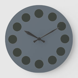 Reloj Redondo Grande Puntos negros minimalistas sobre el color Personal