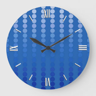 Reloj Redondo Grande Puntos satinados - tonos azules de acero