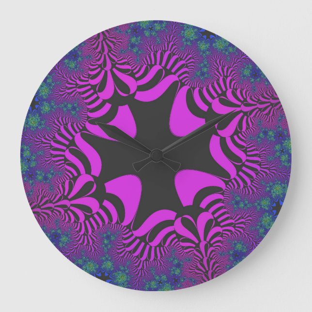 Reloj Redondo Grande Purple and Gray Cross (Anverso)