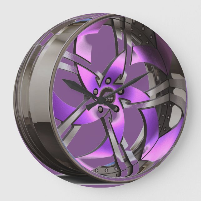 Reloj Redondo Grande Purple & Chrome Rim (Anverso)