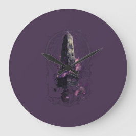 Reloj Redondo Grande Purple Cosmic Obelisk Occult Dark Art