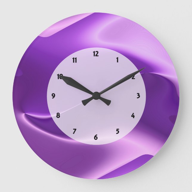 Reloj Redondo Grande purple flame abstract (Anverso)