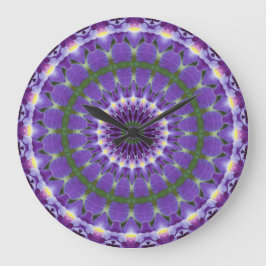 Reloj Redondo Grande Purple Iris Kaleidoscope clock