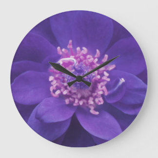 Reloj Redondo Grande Purple Petal Mandala Wall Clock