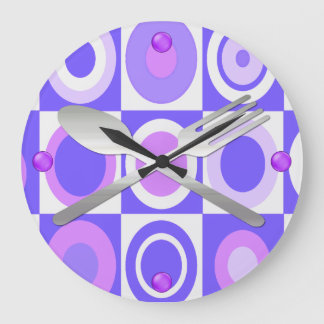 Reloj Redondo Grande Purple Retro Style Kitchen Wall Clock