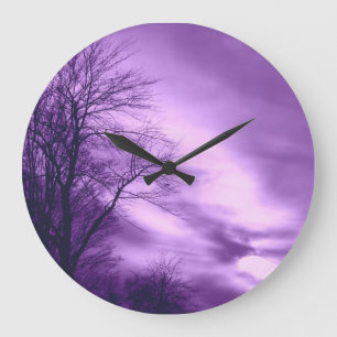 Reloj Redondo Grande Purple Tree and Sky Wall Clock