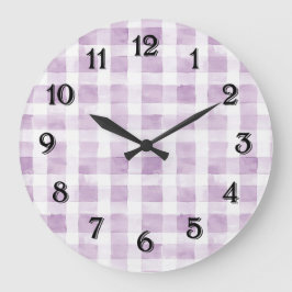 Reloj Redondo Grande Purple White Stripes Baby Shower