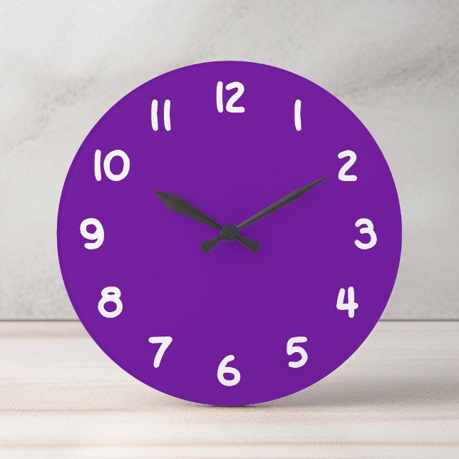 Reloj Redondo Grande Púrpura 660099 (Bright Solid Color Purple Large Clock)