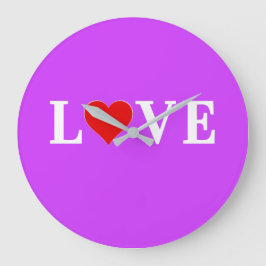 Reloj Redondo Grande Púrpura AMOR Moda moderna