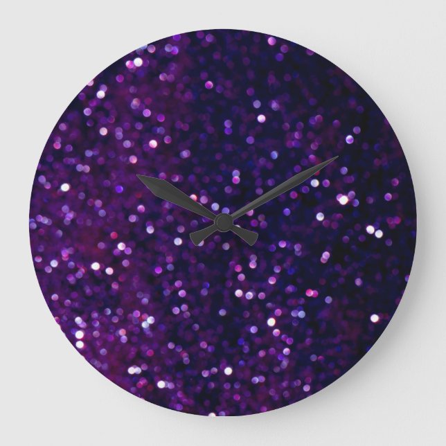 Reloj Redondo Grande Púrpura neblina: fondo de luces Purpurinas (Anverso)