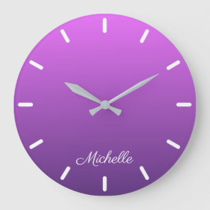 Reloj Redondo Grande Púrpura personalizado