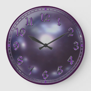 Reloj Redondo Grande Púrpura, Violeta Perla
