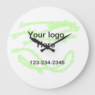 Reloj Redondo Grande Purpurina brillante verde simple añada su número d