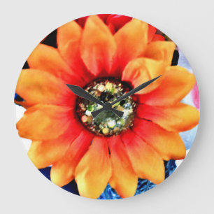 Reloj Redondo Grande Purpurina Girasol