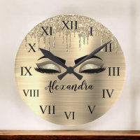 Purpurina Gold Sparkle Eyelashes Monograma Nombre