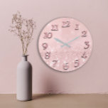 Reloj Redondo Grande Purpurina gris plateado Rubor rosa rosado mínimo G<br><div class="desc">Único minimalista y decorativo Corresponde a la moda actual en la decoración de casa. Puede cambiar la forma y el color de la mano.</div>