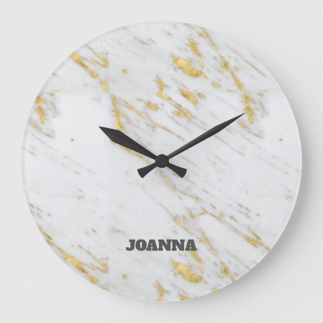 Reloj Redondo Grande Purpurina Monogrammed Spoted Gold (Anverso)