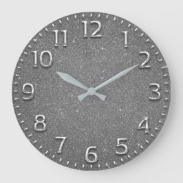 Reloj Redondo Grande Purpurina Número árabe Vino Metalizado Gris Plata 