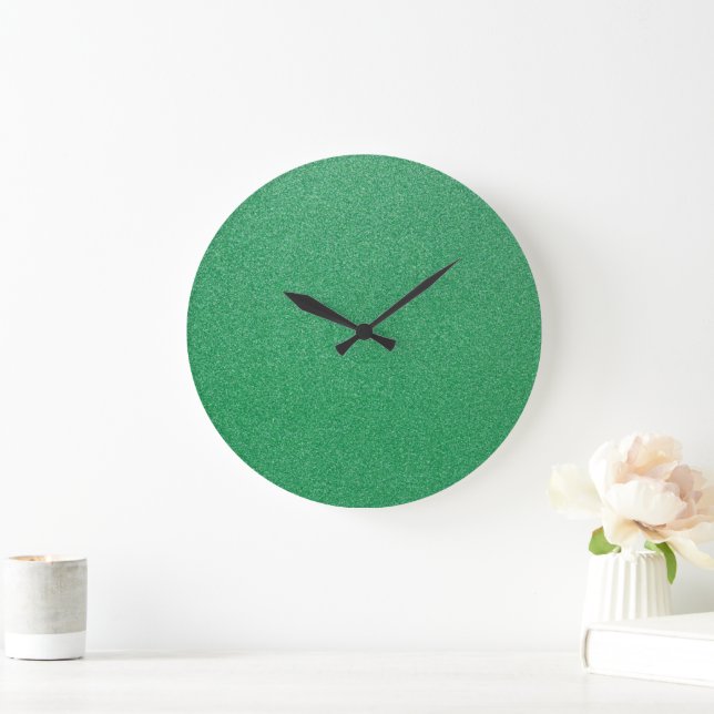 Reloj Redondo Grande Purpurina verde, espárrago, fondo Purpurina (Hogar)