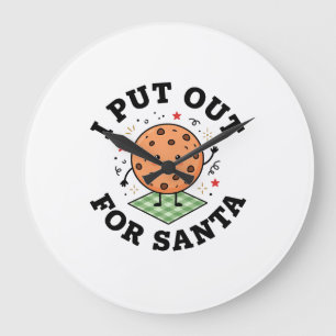 Reloj Redondo Grande Puse una galleta para Santa Navidad