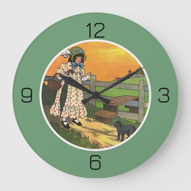 Reloj Redondo Grande Pussy-Cat, ¿Dónde Has Estado? Fiesta de cumpleaños (Anverso)