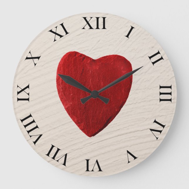 Reloj Redondo Grande Putzhintergrund mit Herz (Anverso)
