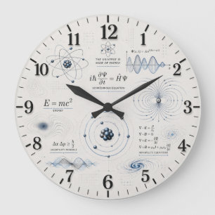 Reloj Redondo Grande Quantum Physics Science Classroom
